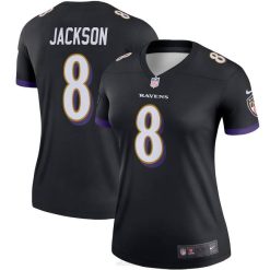 NFL Frauen Baltimore Ravens Lamar Jackson Nike Black Legend Teamtrikot 4R0Z2929 Kleidung