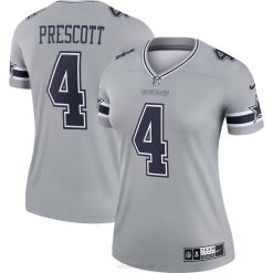 NFL Frauen Dallas Cowboys dak prescott nike grey inverted legend trikot 4R0Z1229 Kleidung