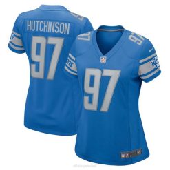 NFL Frauen Detroit Lions Aidan Hutchinson Nike blaues Spieltrikot 4R0Z473 Kleidung