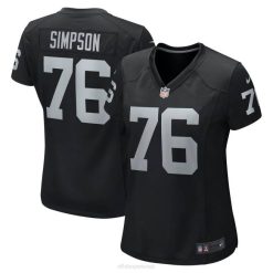 NFL Frauen Las Vegas Raiders John Simpson Nike schwarzes Spieltrikot 4R0Z5687 Kleidung