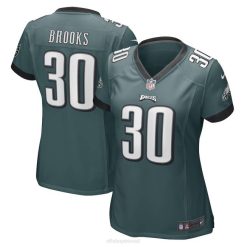 NFL Frauen Philadelphia Eagles Kennedy Brooks Nike Midnight Green Game Player-Trikot 4R0Z6049 Kleidung
