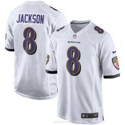 NFL Männer Baltimore Ravens Lamar Jackson Nike weißes Spielerspieltrikot 4R0Z2313 Kleidung