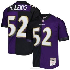 NFL Männer Baltimore Ravens Ray Lewis Mitchell & Ness Lila/Schwarz 2000 Split Legacy Replika-Trikot 4R0Z1369 Kleidung