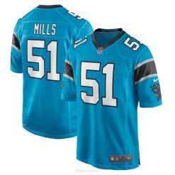 NFL Männer Carolina Panthers Sam Mills Nike blaues Spielertrikot im Ruhestand 4R0Z2411 Kleidung
