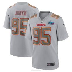 NFL Männer Kansas City Chiefs Chris Jones Nike Grey Super Bowl Lvii Patch Atmosphäre Mode-Spieltrikot 4R0Z261 Kleidung