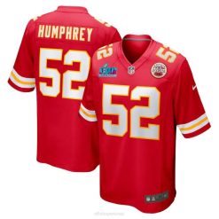 NFL Männer Kansas City Chiefs Creed Humphrey Nike Red Super Bowl Lvii Patch Spieltrikot 4R0Z799 Kleidung