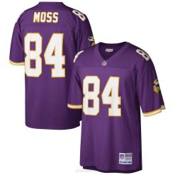 NFL Männer Minnesota Vikings Randy Moss Mitchell & Ness Purple Legacy Player Replica-Trikot im Ruhestand 4R0Z4001 Kleidung