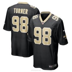 NFL Männer New Orleans Saints Payton Turner Nike schwarzes Spieltrikot 4R0Z6555 Kleidung