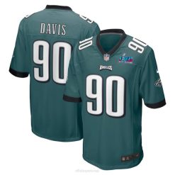 NFL Männer Philadelphia Eagles Jordan Davis Nike Midnight Green Super Bowl Lvii Patch Spieltrikot 4R0Z1255 Kleidung