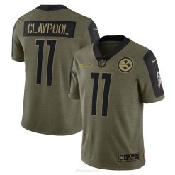 NFL Männer Pittsburgh Steelers Chase Claypool Nike Olive 2021 Salute to Service Limited Spielertrikot 4R0Z2601 Kleidung