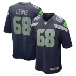 NFL Männer Seattle Seahawks Damien Lewis Nike College Navy Spieltrikot 4R0Z5883 Kleidung