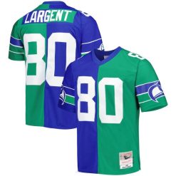 NFL Männer Seattle Seahawks Steve Largent Mitchell & Ness Royal/Grün 1985 Split Legacy Replika-Trikot 4R0Z2153 Kleidung