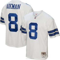 NFL Männer Weißes Legacy-Replika-Trikot der Dallas Cowboys von Troy Aikman, Mitchell & Ness aus dem Jahr 1992 4R0Z2517 Kleidung