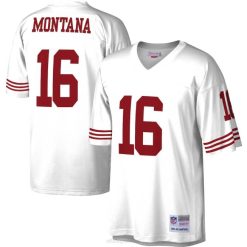 NFL Männer Weißes Legacy-Replika-Trikot der San Francisco 49ers von Joe Montana, Mitchell & Ness 4R0Z1287 Kleidung